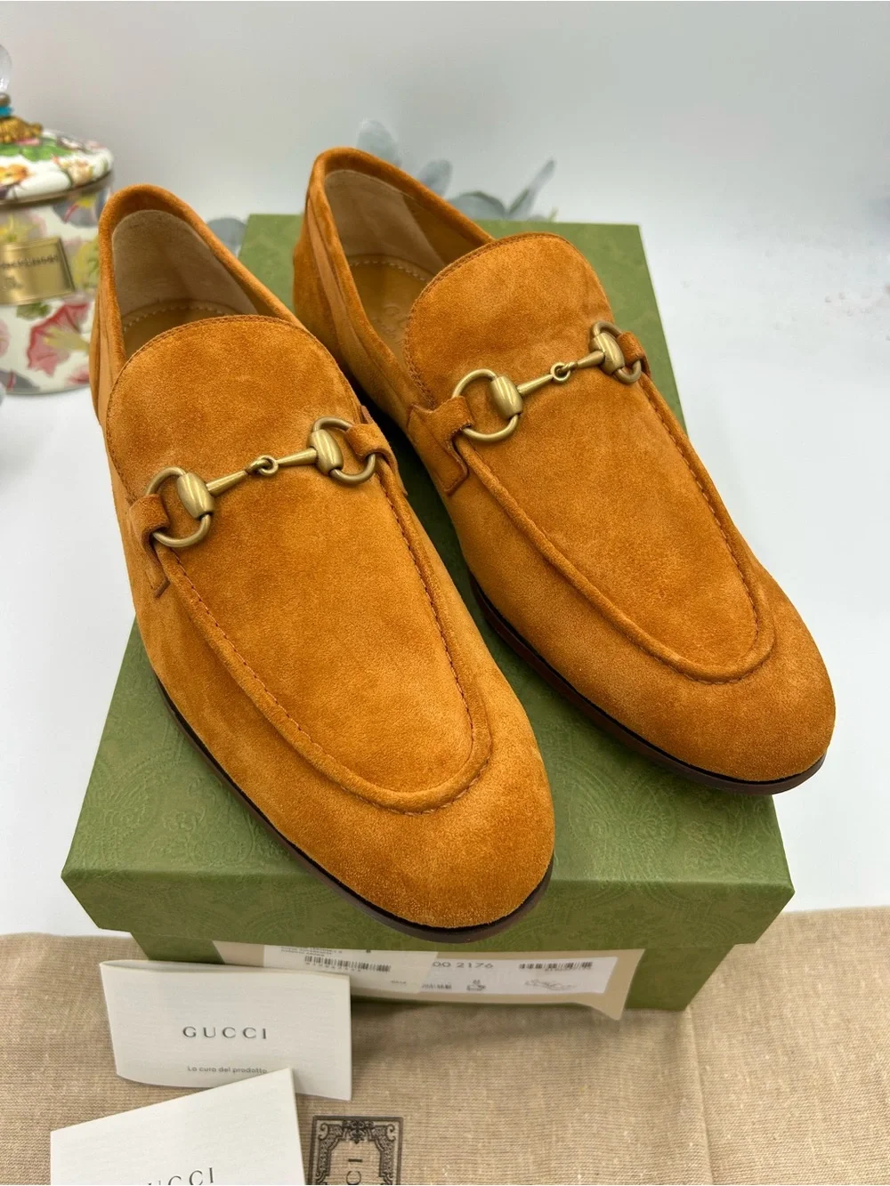 Men's Gucci suede JORDAAN horse bit loafers size 8 fits 9 US made in Italy